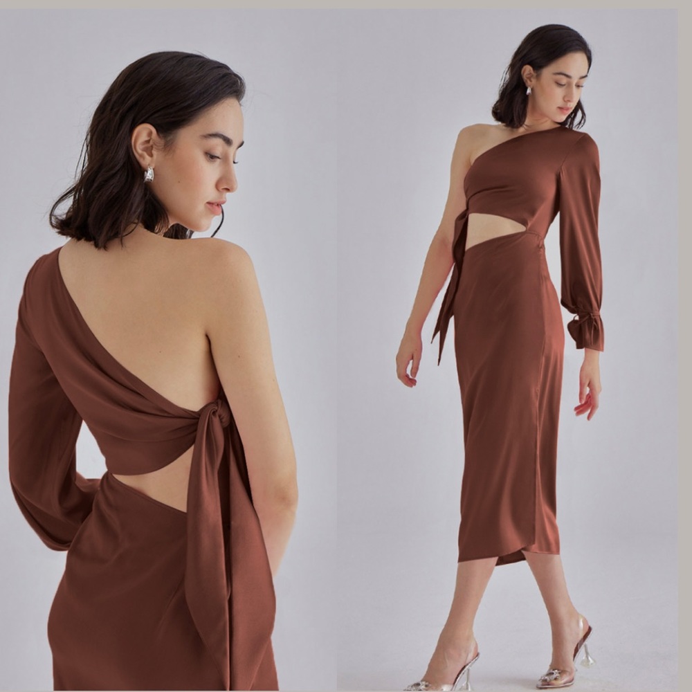 Silk Maison Pink Palace Dress in Copper NEW WITH TAGS Sz small